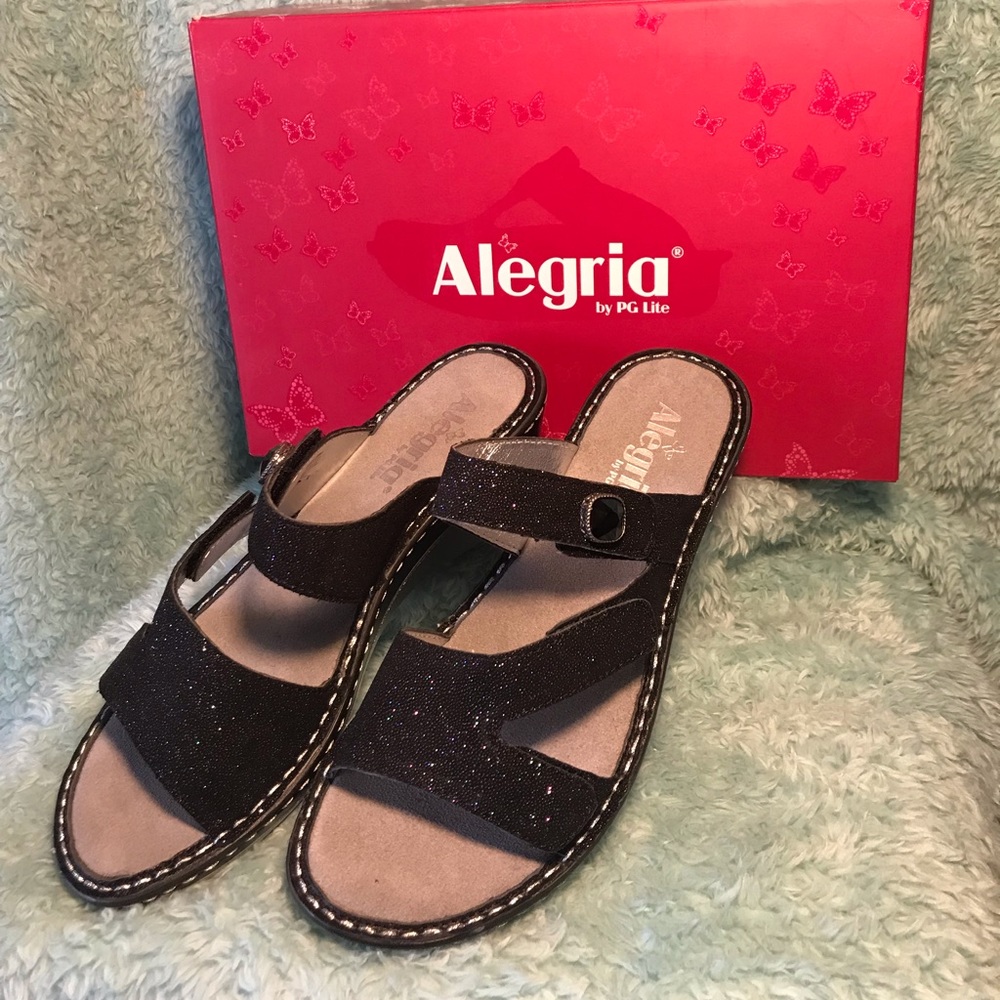 Alegria Glitterotti slide in sandal